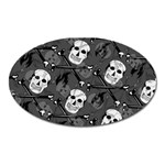Skull Skeleton Pattern Texture Oval Magnet