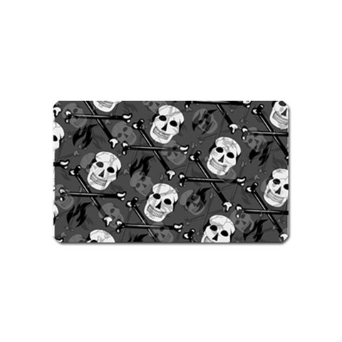 Skull Skeleton Pattern Texture Magnet (Name Card) from ArtsNow.com Front