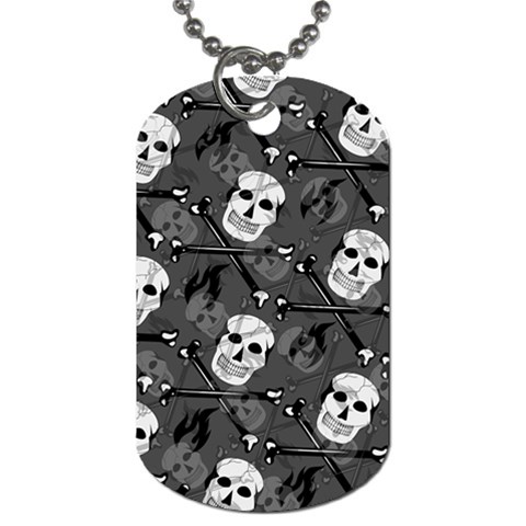 Skull Skeleton Pattern Texture Dog Tag (One Side) from ArtsNow.com Front