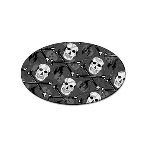 Skull Skeleton Pattern Texture Sticker Oval (10 pack) from ArtsNow.com Front
