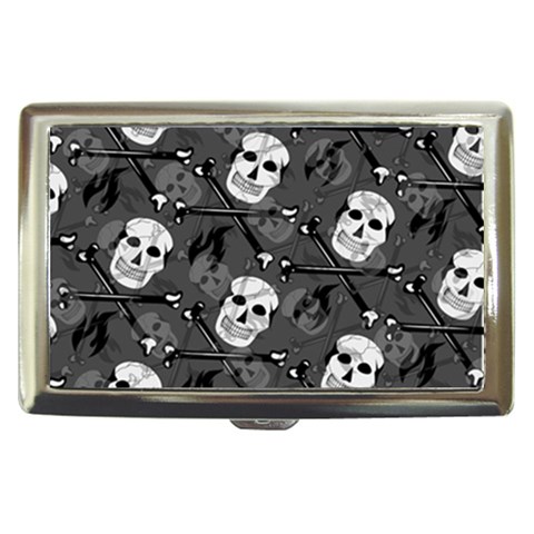 Skull Skeleton Pattern Texture Cigarette Money Case from ArtsNow.com Front