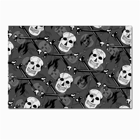 Skull Skeleton Pattern Texture Postcard 4 x 6  (Pkg of 10) from ArtsNow.com Front