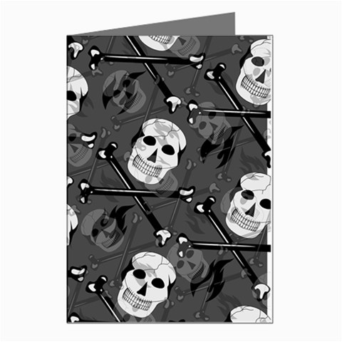 Skull Skeleton Pattern Texture Greeting Cards (Pkg of 8) from ArtsNow.com Left