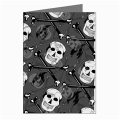 Skull Skeleton Pattern Texture Greeting Cards (Pkg of 8) from ArtsNow.com Left