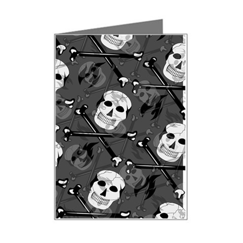 Skull Skeleton Pattern Texture Mini Greeting Card from ArtsNow.com Left