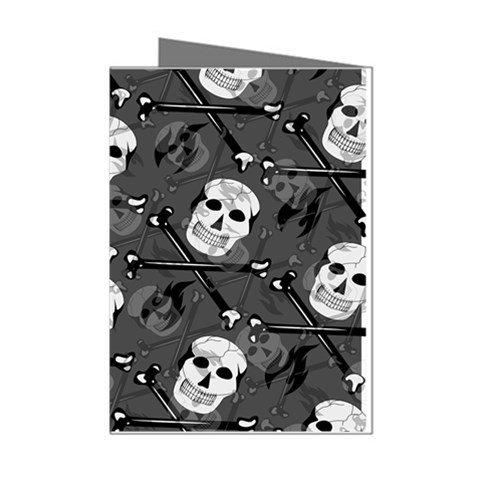 Skull Skeleton Pattern Texture Mini Greeting Cards (Pkg of 8) from ArtsNow.com Left