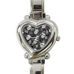 Skull Skeleton Pattern Texture Heart Italian Charm Watch