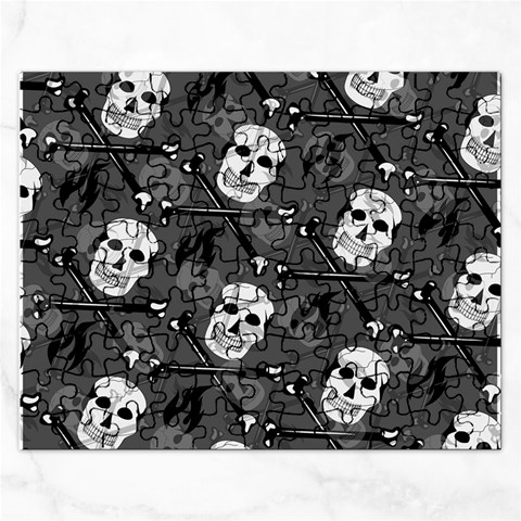Skull Skeleton Pattern Texture Rectangular Jigsaw Puzzl from ArtsNow.com Front