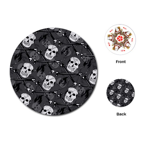 Skull Skeleton Pattern Texture Playing Cards Single Design (Round) from ArtsNow.com Front