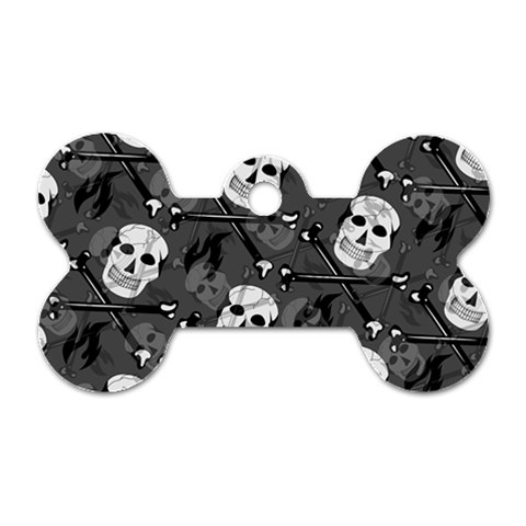 Skull Skeleton Pattern Texture Dog Tag Bone (One Side) from ArtsNow.com Front