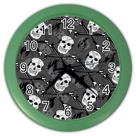 Skull Skeleton Pattern Texture Color Wall Clock from ArtsNow.com Front