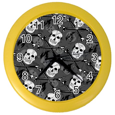 Skull Skeleton Pattern Texture Color Wall Clock from ArtsNow.com Front