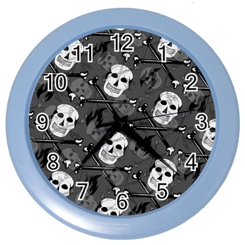 Skull Skeleton Pattern Texture Color Wall Clock from ArtsNow.com Front