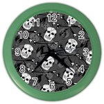 Skull Skeleton Pattern Texture Color Wall Clock