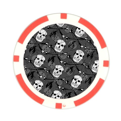 Skull Skeleton Pattern Texture Poker Chip Card Guard from ArtsNow.com Front
