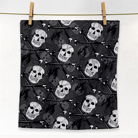 Skull Skeleton Pattern Texture Face Towel from ArtsNow.com Front