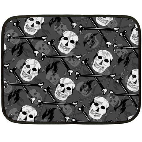 Skull Skeleton Pattern Texture Fleece Blanket (Mini) from ArtsNow.com 35 x27  Blanket