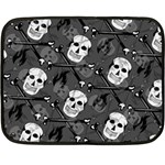 Skull Skeleton Pattern Texture Fleece Blanket (Mini)