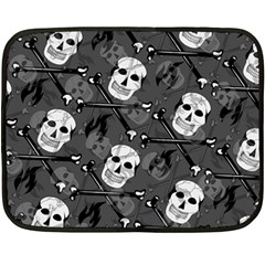 Skull Skeleton Pattern Texture Two Sides Fleece Blanket (Mini) from ArtsNow.com 35 x27  Blanket Back