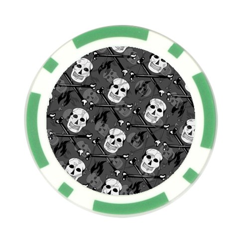 Skull Skeleton Pattern Texture Poker Chip Card Guard (10 pack) from ArtsNow.com Front