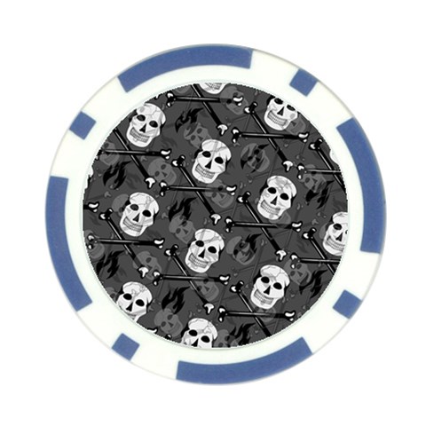 Skull Skeleton Pattern Texture Poker Chip Card Guard (10 pack) from ArtsNow.com Front