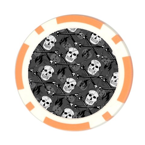 Skull Skeleton Pattern Texture Poker Chip Card Guard (10 pack) from ArtsNow.com Front