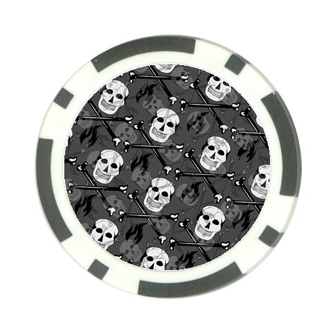 Skull Skeleton Pattern Texture Poker Chip Card Guard (10 pack) from ArtsNow.com Back