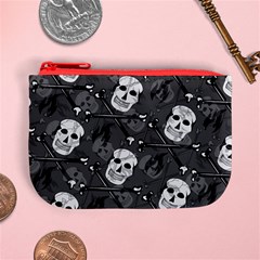 Skull Skeleton Pattern Texture Mini Coin Purse from ArtsNow.com Front