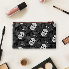 Skull Skeleton Pattern Texture Cosmetic Bag (Small) from ArtsNow.com Back