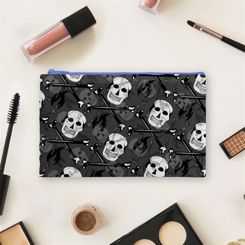 Skull Skeleton Pattern Texture Cosmetic Bag (Medium) from ArtsNow.com Front