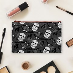 Skull Skeleton Pattern Texture Cosmetic Bag (Medium) from ArtsNow.com Front