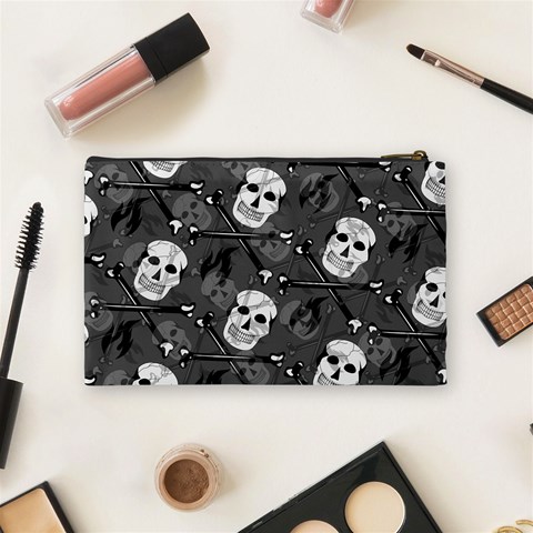 Skull Skeleton Pattern Texture Cosmetic Bag (Medium) from ArtsNow.com Back