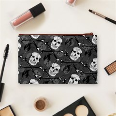 Skull Skeleton Pattern Texture Cosmetic Bag (Medium) from ArtsNow.com Back
