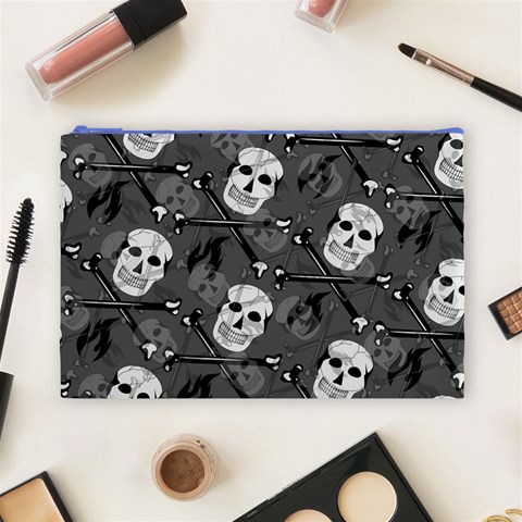 Skull Skeleton Pattern Texture Cosmetic Bag (Large) from ArtsNow.com Front
