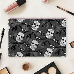 Skull Skeleton Pattern Texture Cosmetic Bag (Large) from ArtsNow.com Front