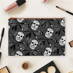 Skull Skeleton Pattern Texture Cosmetic Bag (Large) from ArtsNow.com Front