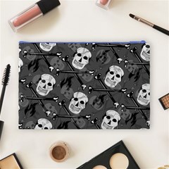 Skull Skeleton Pattern Texture Cosmetic Bag (Large) from ArtsNow.com Back