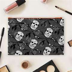 Skull Skeleton Pattern Texture Cosmetic Bag (Large) from ArtsNow.com Back