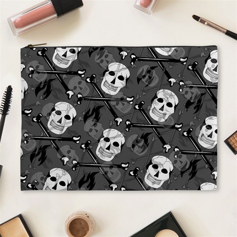 Skull Skeleton Pattern Texture Cosmetic Bag (XL) from ArtsNow.com Front