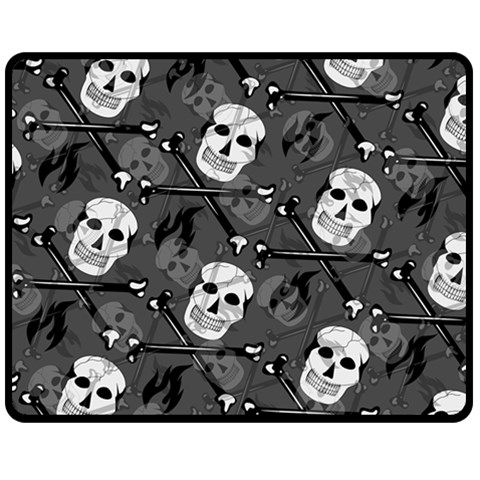 Skull Skeleton Pattern Texture Fleece Blanket (Medium) from ArtsNow.com 60 x50  Blanket Front