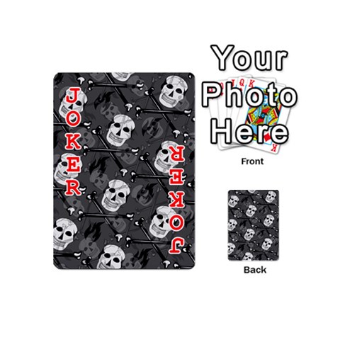 Skull Skeleton Pattern Texture Playing Cards 54 Designs (Mini) from ArtsNow.com Front - Joker2
