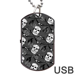 Skull Skeleton Pattern Texture Dog Tag USB Flash (Two Sides) from ArtsNow.com Back