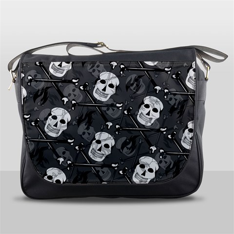 Skull Skeleton Pattern Texture Messenger Bag from ArtsNow.com Front