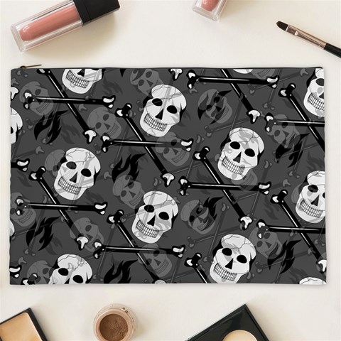 Skull Skeleton Pattern Texture Cosmetic Bag (XXL) from ArtsNow.com Front