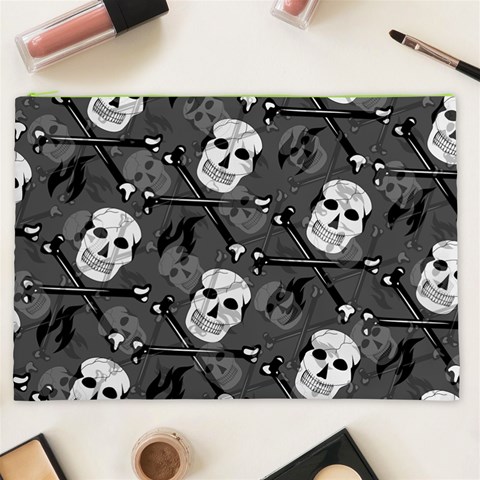 Skull Skeleton Pattern Texture Cosmetic Bag (XXL) from ArtsNow.com Front