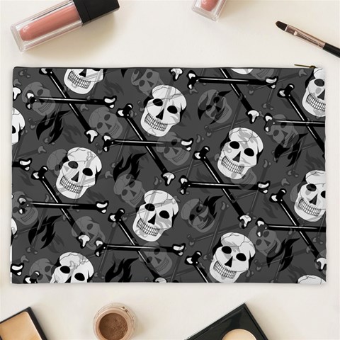 Skull Skeleton Pattern Texture Cosmetic Bag (XXL) from ArtsNow.com Back