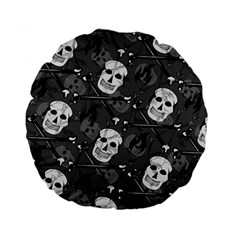 Skull Skeleton Pattern Texture Standard 15  Premium Round Cushions from ArtsNow.com Front