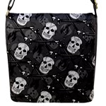 Skull Skeleton Pattern Texture Flap Closure Messenger Bag (S)
