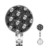 Skull Skeleton Pattern Texture Stainless Steel Nurses Watch