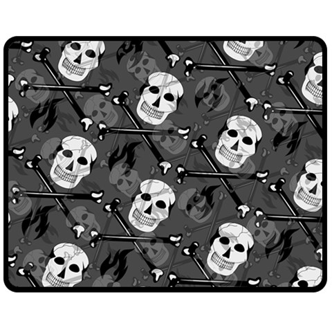 Skull Skeleton Pattern Texture Two Sides Fleece Blanket (Medium) from ArtsNow.com 58.8 x47.4  Blanket Front